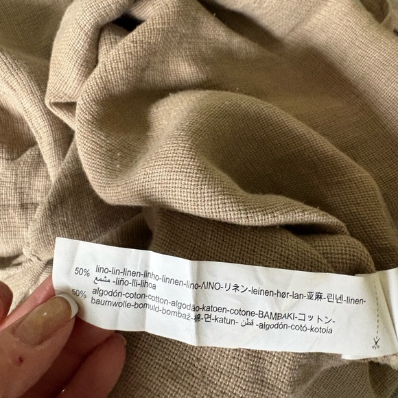 Zara Tan Textured Linen Top - Picture 5 of 5